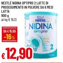 Galassia Nestlé nidina optipro 2 latte di proseguimento in polvere da 6 mesi latta offerta