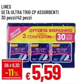 Galassia Lines seta ultra trio cp assorbenti 30 pezzi/42 pezzi offerta