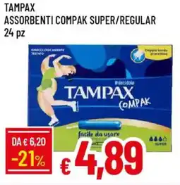 Galassia Tampax assorbenti compak super/regular 24 pz offerta