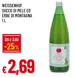 Galassia Weissenhof succo di mele ed erbe di montagna offerta