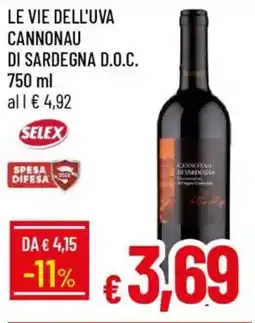 Galassia Le vie dell'uva cannonau di sardegna D.O.C. offerta