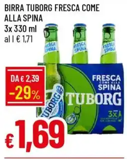 Galassia Birra tuborg fresca come alla spina offerta