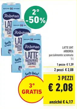 Conad LATTE UHT ARBOREA parzialmente scremato offerta