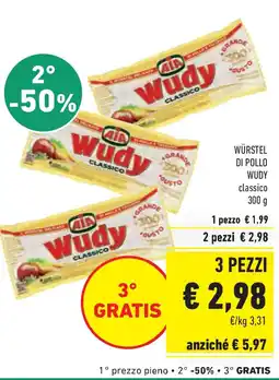 Conad Superstore Würstel di pollo wudy classico offerta