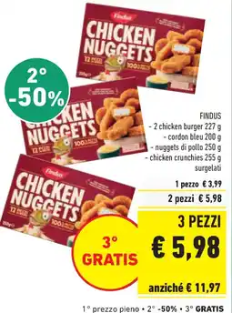 Conad Superstore FINDUS 2 chicken burger offerta
