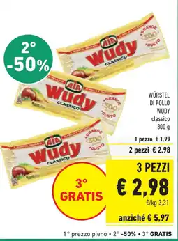 Conad Würstel di pollo WUDY offerta