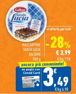 Conad Superstore Mascarpone santa lucia GALBANI offerta