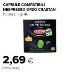 Oasi Capsule compatibili nespresso orzo CRASTAN offerta
