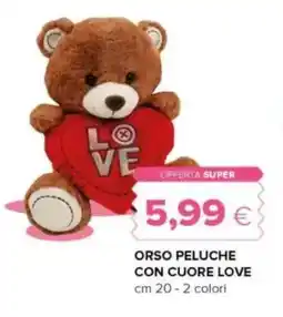 Oasi Orso peluche con cuore love offerta