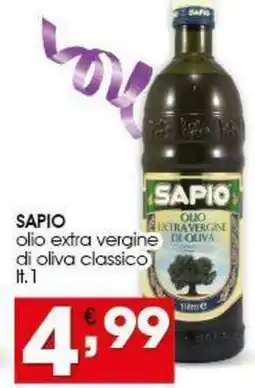 Iper Pellicano SAPIO olio extra vergine di oliva classico offerta