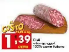 Iper Pellicano CLAI salame napoli 100% carne italiana offerta