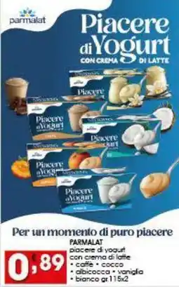 Iper Pellicano PARMALAT piacere di yogurt con crema di latte offerta