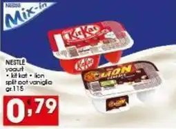 Iper Pellicano NESTLE yogurt kit kat, lion split pot vaniglia offerta