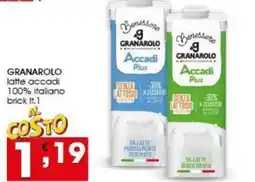 Iper Pellicano GRANAROLO latte accadi 100% italiano brick offerta