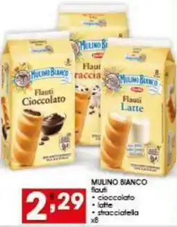 Iper Pellicano MULINO BIANCO flaufi, cioccolato, latte, stracciatella x8 offerta