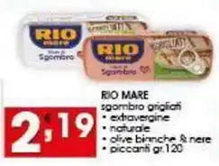 Iper Pellicano RIO MARE sgombro grigliati, extravergine, naturale offerta