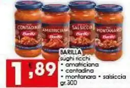 Iper Pellicano BARILLA sughi ricchi, amatriciana offerta