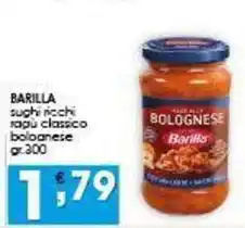 Iper Pellicano BARILLA sughi ricchi sagù classico boloanese offerta