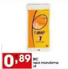 Iper Pellicano BIC rasoi monolama x6 offerta