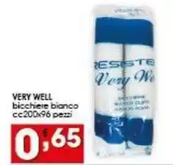 Iper Pellicano VERY WELL bicchiere bianco offerta