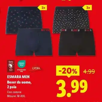 Esmara MEN Boxer da uomo, 2 paia