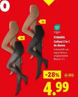 Lidl esmara Collant 2 in 1 da donna offerta