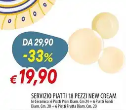 Galassia Servizio piatti 18 pezzi new cream offerta