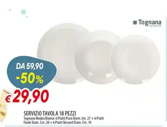 Servizio tavola 18 pezzi