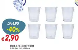 Galassia Conf. 6 bicchieri vetro offerta