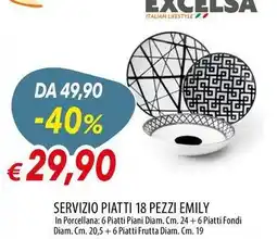 Galassia Servizio piatti 18 pezzi emily offerta