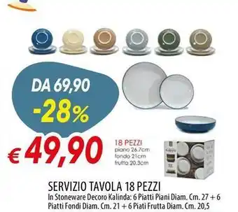 Servizio tavola 18 pezzi
