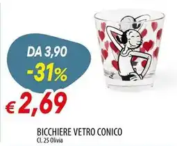 Galassia Bicchiere vetro conico offerta