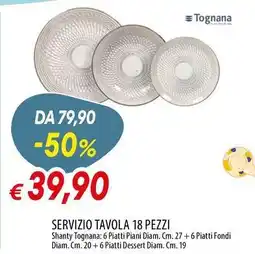 Galassia Tognana servizio tavola 18 pezzi offerta
