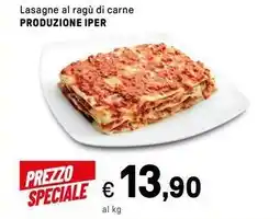 Iper La Grande Lasagne al ragù di carne PRODUZIONE IPER offerta