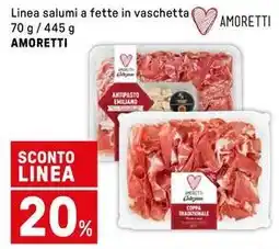 Iper La Grande Linea salumi a fette in vaschetta AMORETTI offerta