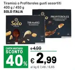 Iper La Grande Tiramisù o Profiteroles SOLO ITALIA offerta