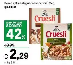 Iper La Grande Cereali Cruesli QUAKER offerta