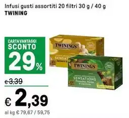 Iper La Grande Infusi gusti assortiti 20 filtri TWINING offerta
