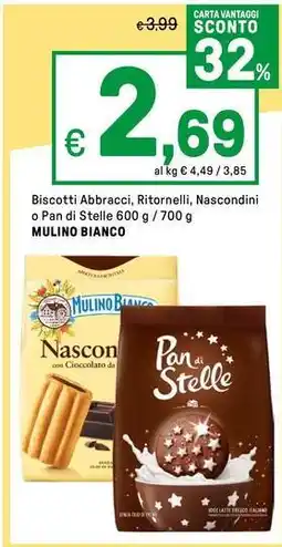 Iper La Grande Biscotti Abbracci, Ritornelli, Nascondini o Pan di Stelle MULINO BIANCO offerta