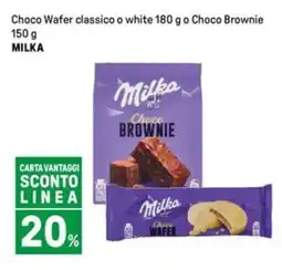 Iper La Grande Choco Wafer classico o white o Choco Brownie MILKA offerta
