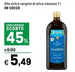 Iper La Grande Olio extra vergine di oliva classico DE CECCO offerta