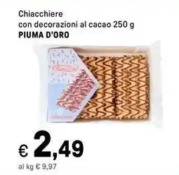 Iper La Grande Chiacchiere con decorazioni al cacao PIUMA D'ORO offerta