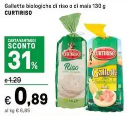 Iper La Grande Gallette biologiche di riso o di mais CURTIRISO offerta
