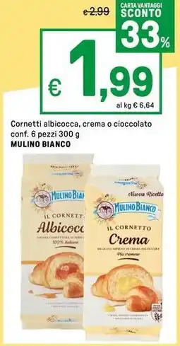 Iper La Grande Cornetti albicocca, crema o cioccolato MULINO BIANCO offerta