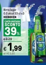 Iper La Grande Birra lager 0.0 alcol HEINEKEN offerta