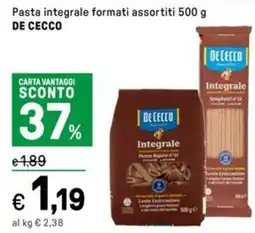 Iper La Grande Pasta integrale DE CECCO offerta
