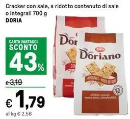 Iper La Grande Cracker con sale, a ridotto contenuto di sale o integrali DORIA offerta