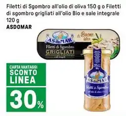 Iper La Grande Filetti di Sgombro all'olio di oliva o Filetti di sgombro grigliati all'olio Bio e sale integrale offerta
