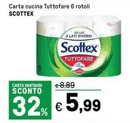 Iper La Grande Carta cucina Tuttofare 6 rotoli SCOTTEX offerta