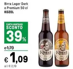 Iper La Grande Birra Lager Dark o Premium KOZEL offerta